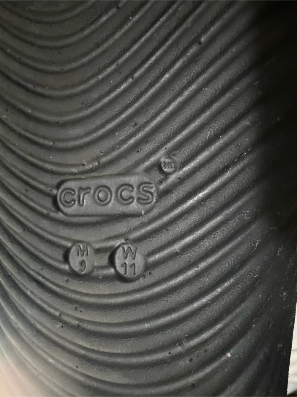CROCS mellow tide recovery Men’s Black Ribbed Slide Sandals sz9 casual longwear - Picture 8 of 8